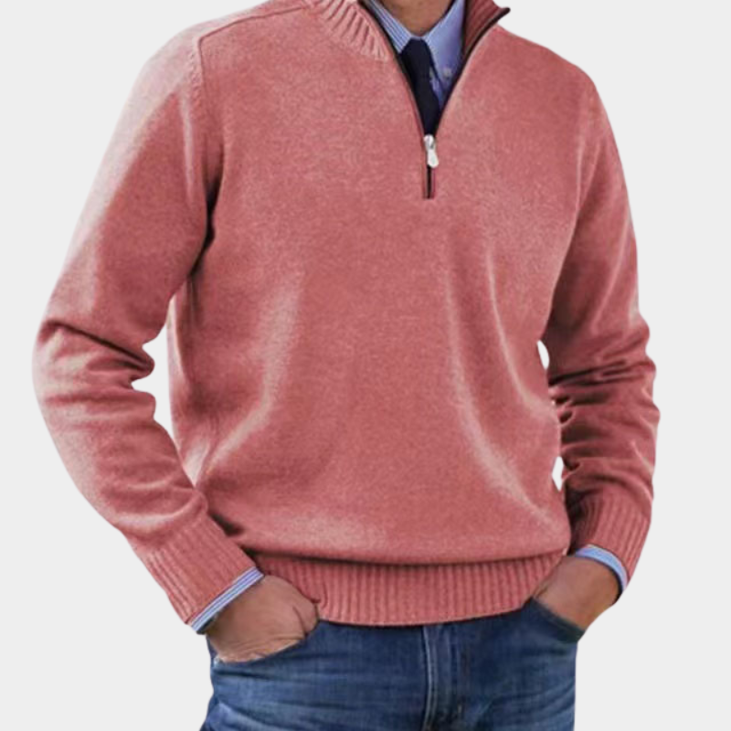 Rafael | Pullover Herren Strickjacke mit Reißverschluss Langarm