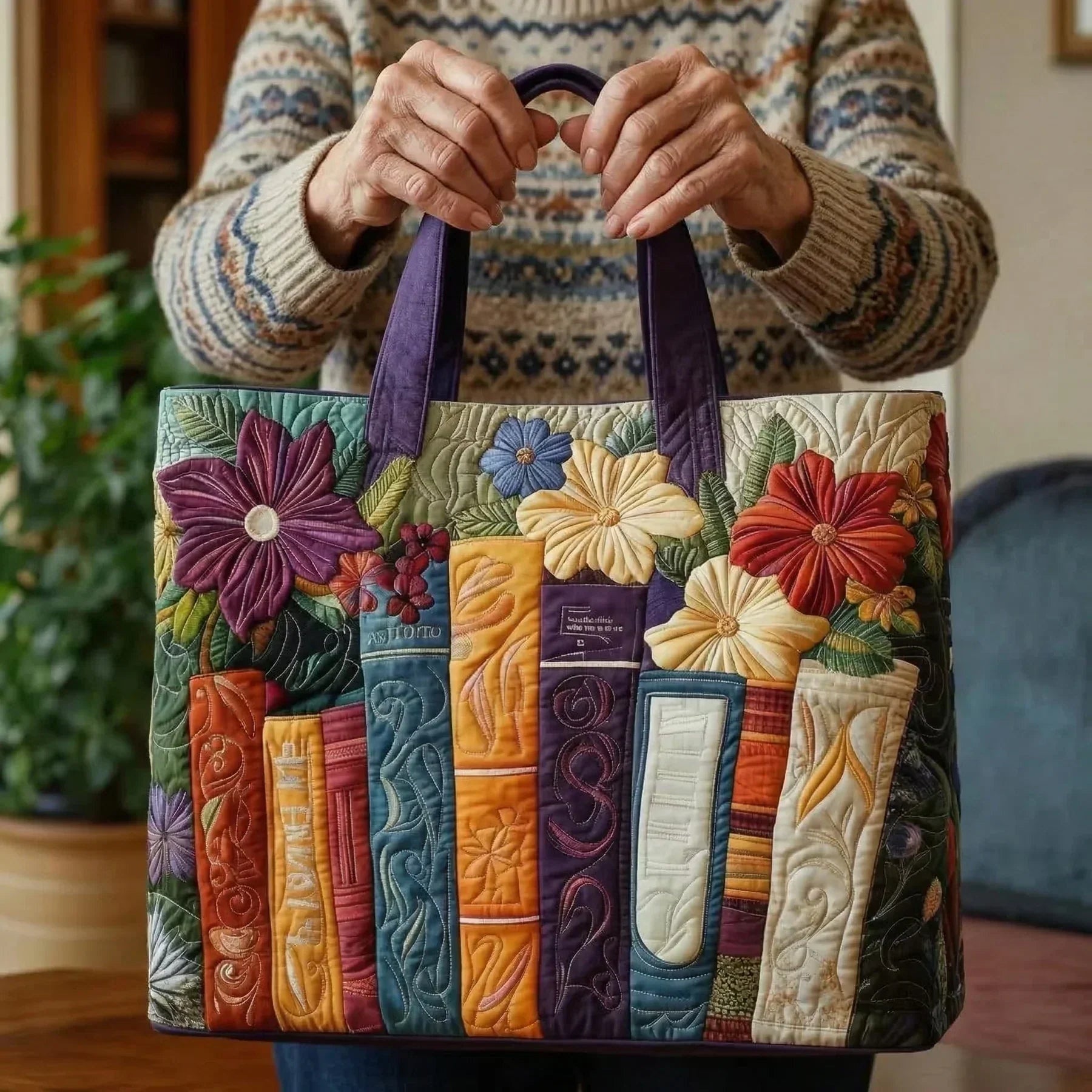 Réka | Steppelt Tote Táska Női Zongoramintás Kézzel Varrt