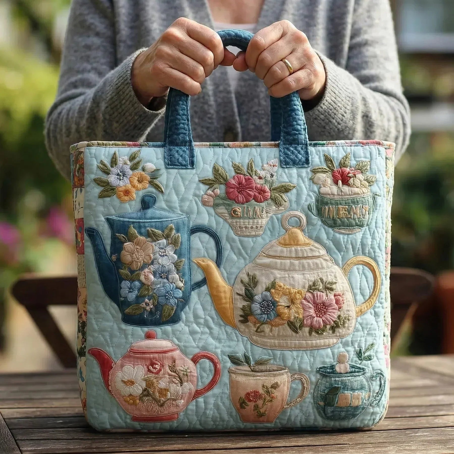 Réka | Steppelt Tote Táska Női Zongoramintás Kézzel Varrt