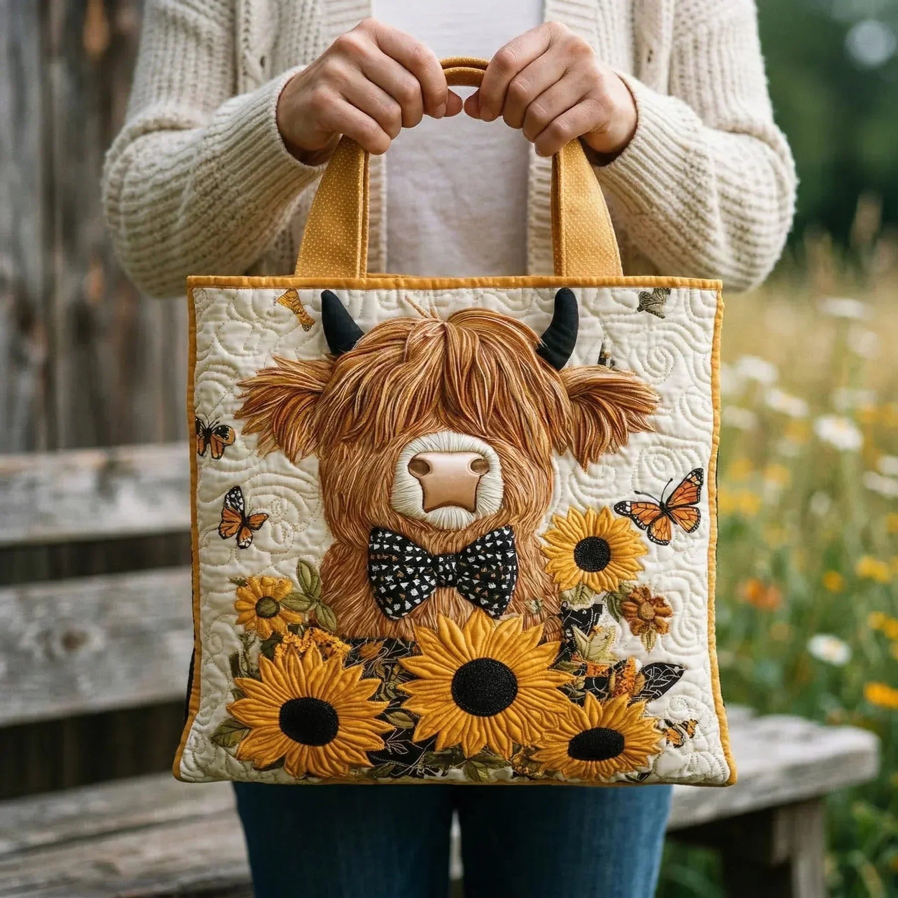 Réka | Steppelt Tote Táska Női Zongoramintás Kézzel Varrt