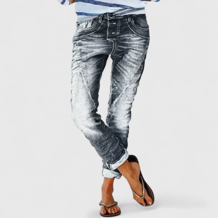 Renáta | Farmer Nadrág Női Slim Fit Koptatott