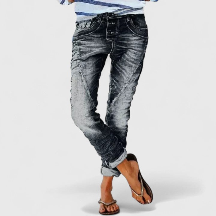 Renáta | Farmer Nadrág Női Slim Fit Koptatott