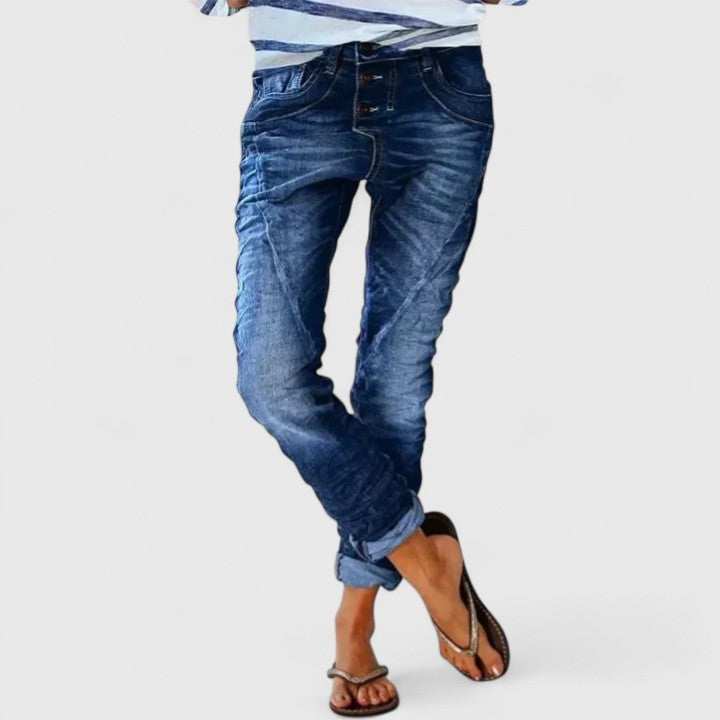 Renáta | Farmer Nadrág Női Slim Fit Koptatott