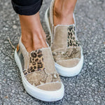 Renáta | Slip-On Mokaszin Női Mintás Vászon