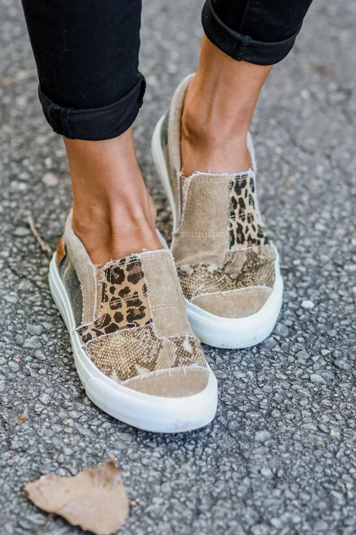Renáta | Slip-On Mokaszin Női Mintás Vászon