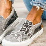 Renáta | Slip-On Mokaszin Női Mintás Vászon