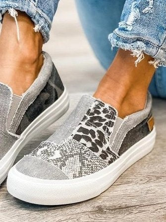 Renáta | Slip-On Mokaszin Női Mintás Vászon
