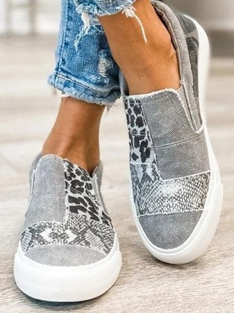 Renáta | Slip-On Mokaszin Női Mintás Vászon