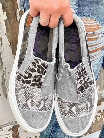 Renáta | Slip-On Mokaszin Női Mintás Vászon
