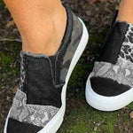 Renáta | Slip-On Mokaszin Női Mintás Vászon