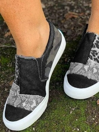 Renáta | Slip-On Mokaszin Női Mintás Vászon
