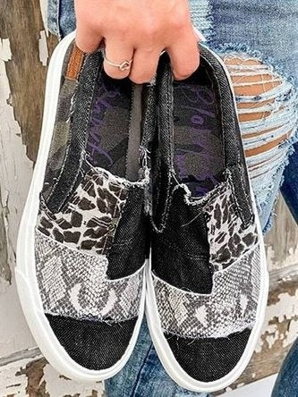 Renáta | Slip-On Mokaszin Női Mintás Vászon