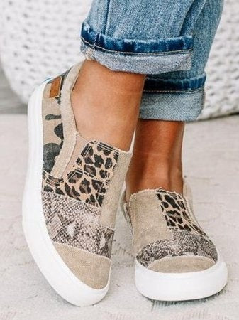 Renáta | Slip-On Mokaszin Női Mintás Vászon