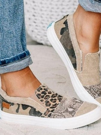 Renáta | Slip-On Mokaszin Női Mintás Vászon
