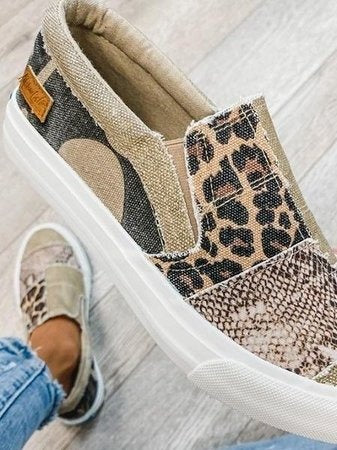 Renáta | Slip-On Mokaszin Női Mintás Vászon