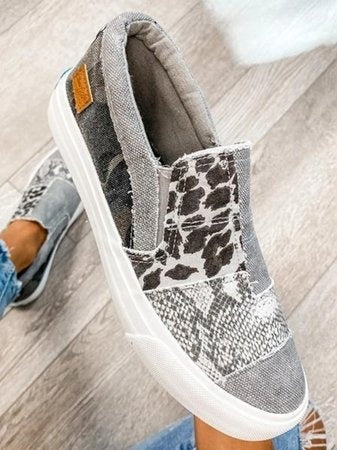 Renáta | Slip-On Mokaszin Női Mintás Vászon