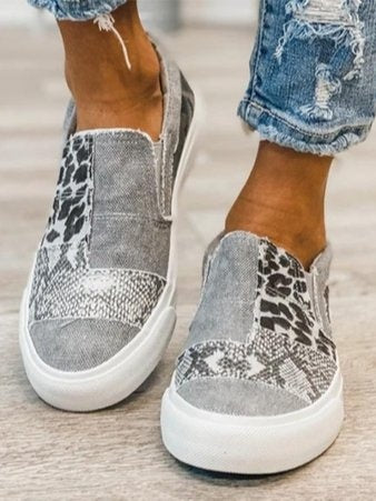 Renáta | Slip-On Mokaszin Női Mintás Vászon