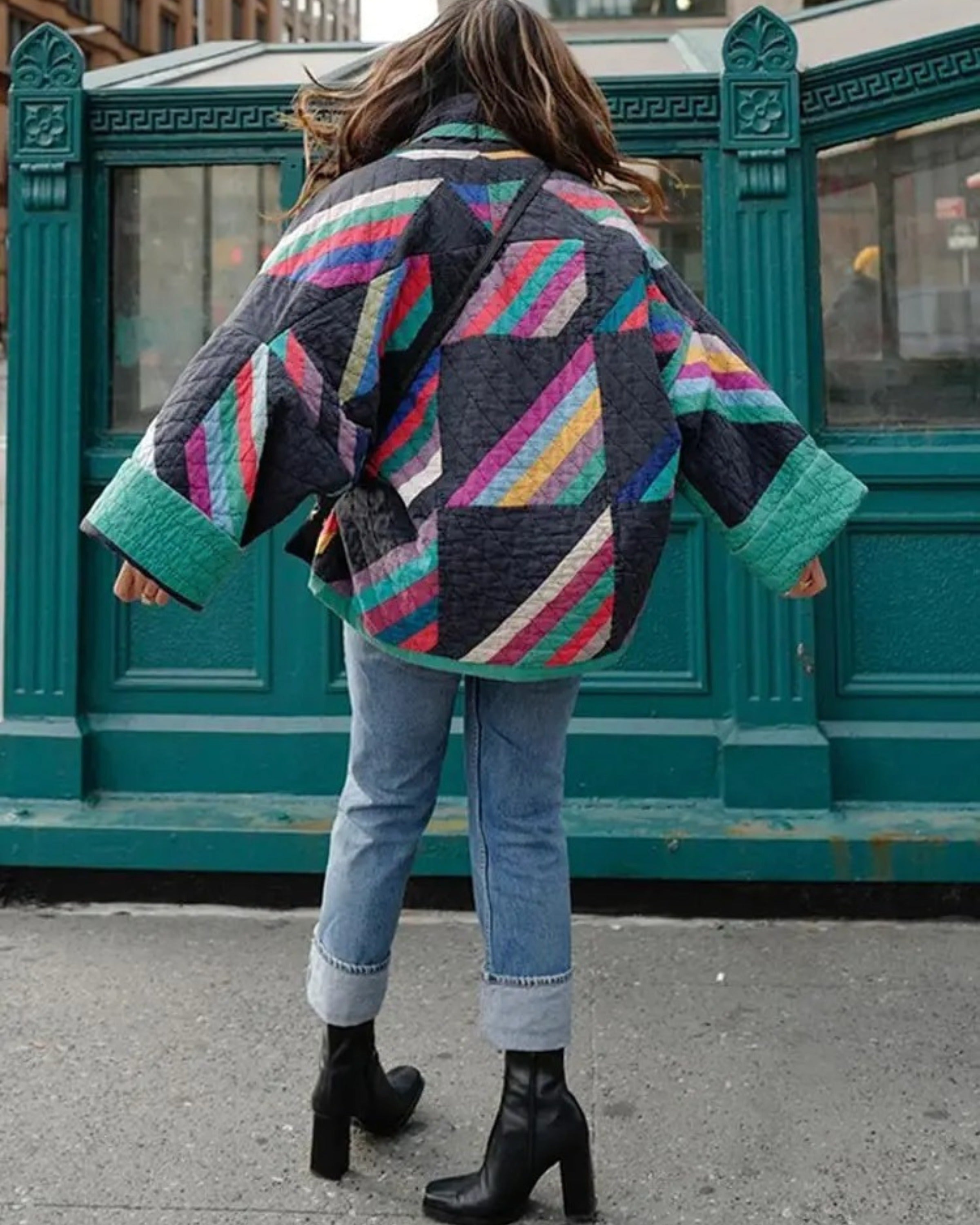 Ronja | Steppjacke Damen Patchwork Oversized