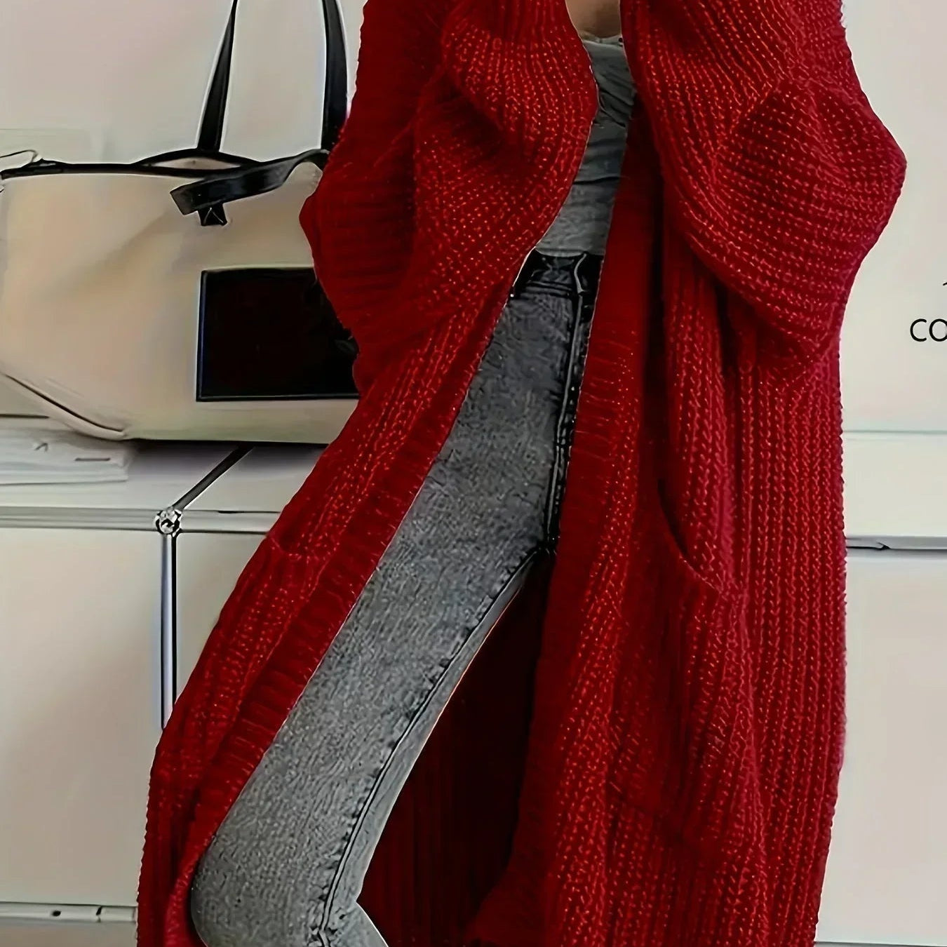Ronja | Strickjacke Damen Lang Oversized Grobstrick