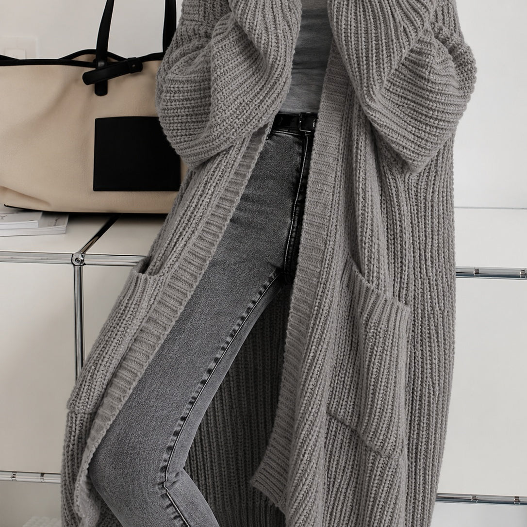 Ronja | Strickjacke Damen Lang Oversized Grobstrick