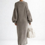 Rosalie | Strickkleid Damen Oversize Maxi Langarm Rundhals