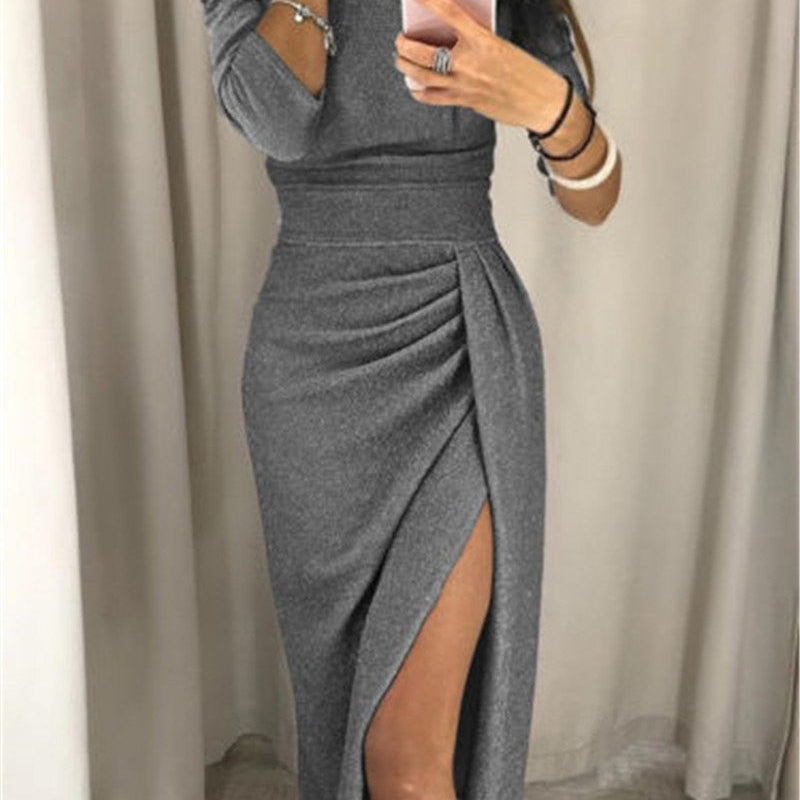 Salome | Abendkleid Damen Schulterfreies Midi Kleid Cocktail