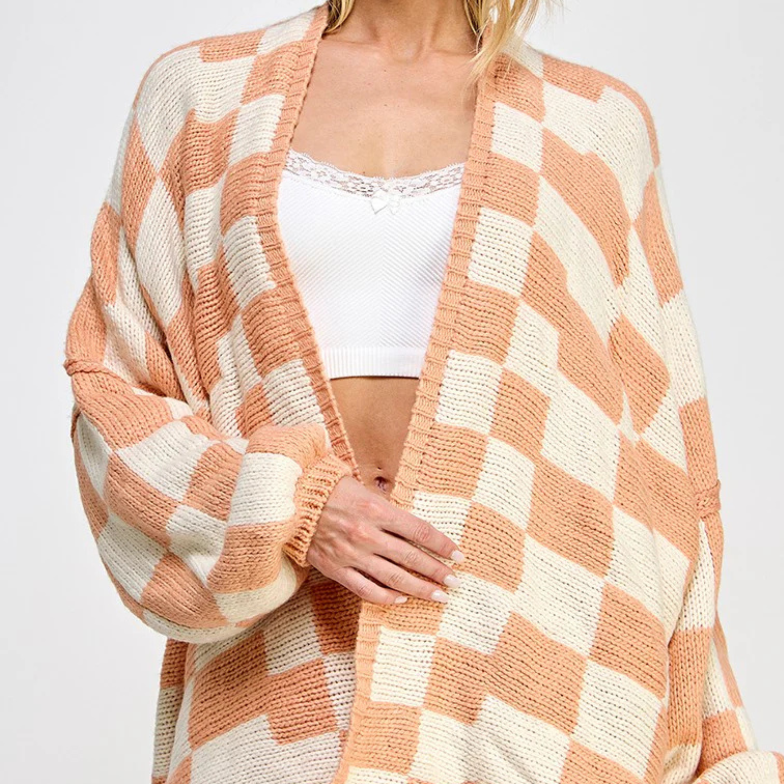 Salome | Strickjacke Damen Oversized Kariert