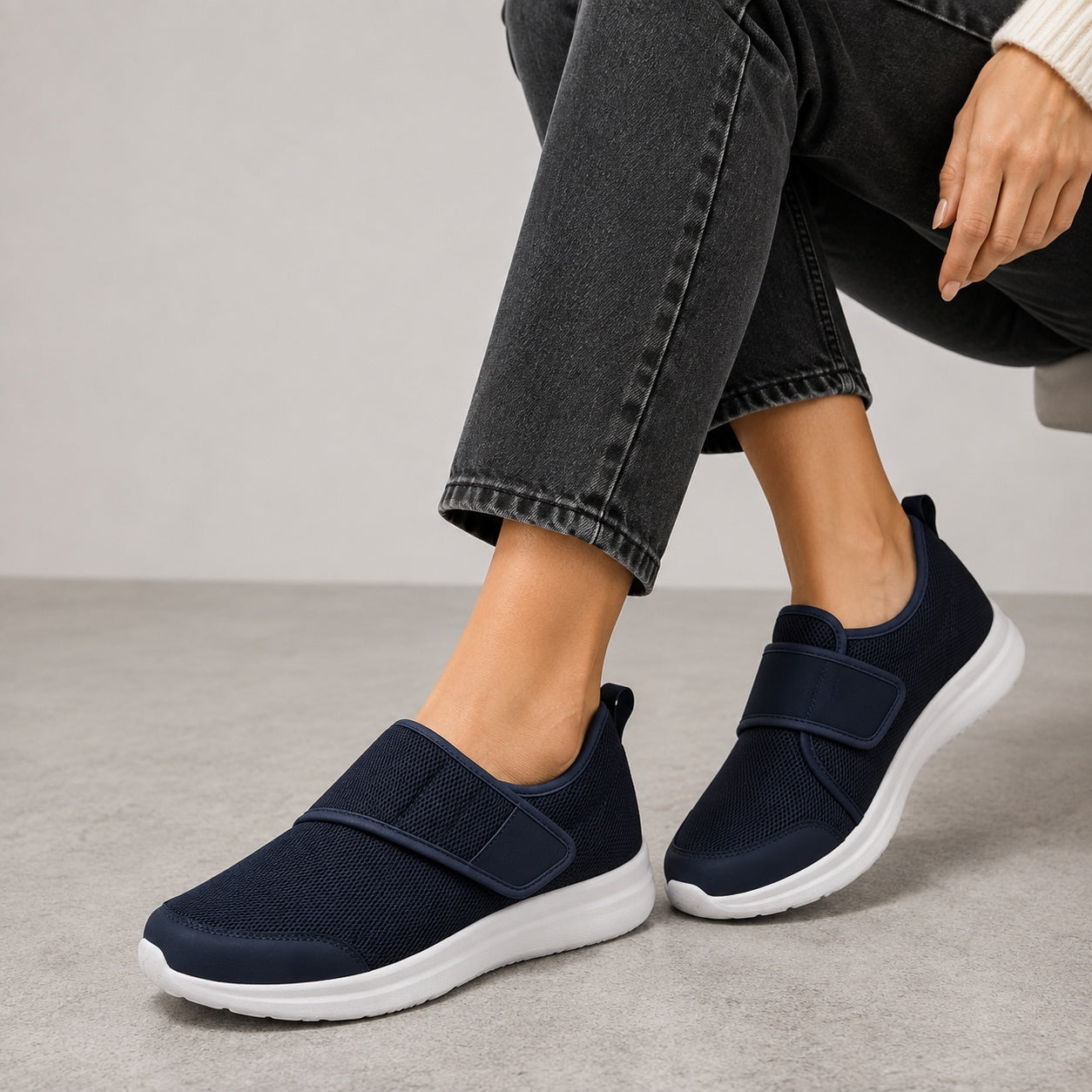 Salome | Walkingschuhe Damen Klettverschluss Atmungsaktiv Leicht