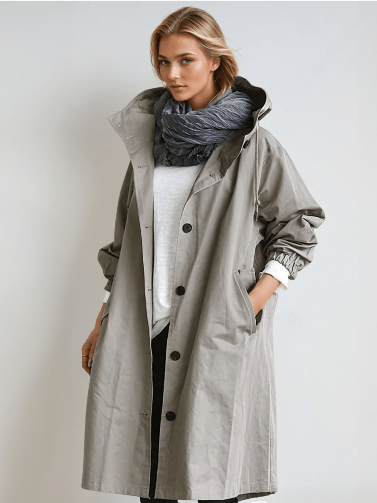 Sára | Trench Coat Női Hosszú Átmeneti Kabát Vízlepergető