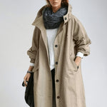 Sára | Trench Coat Női Hosszú Átmeneti Kabát Vízlepergető