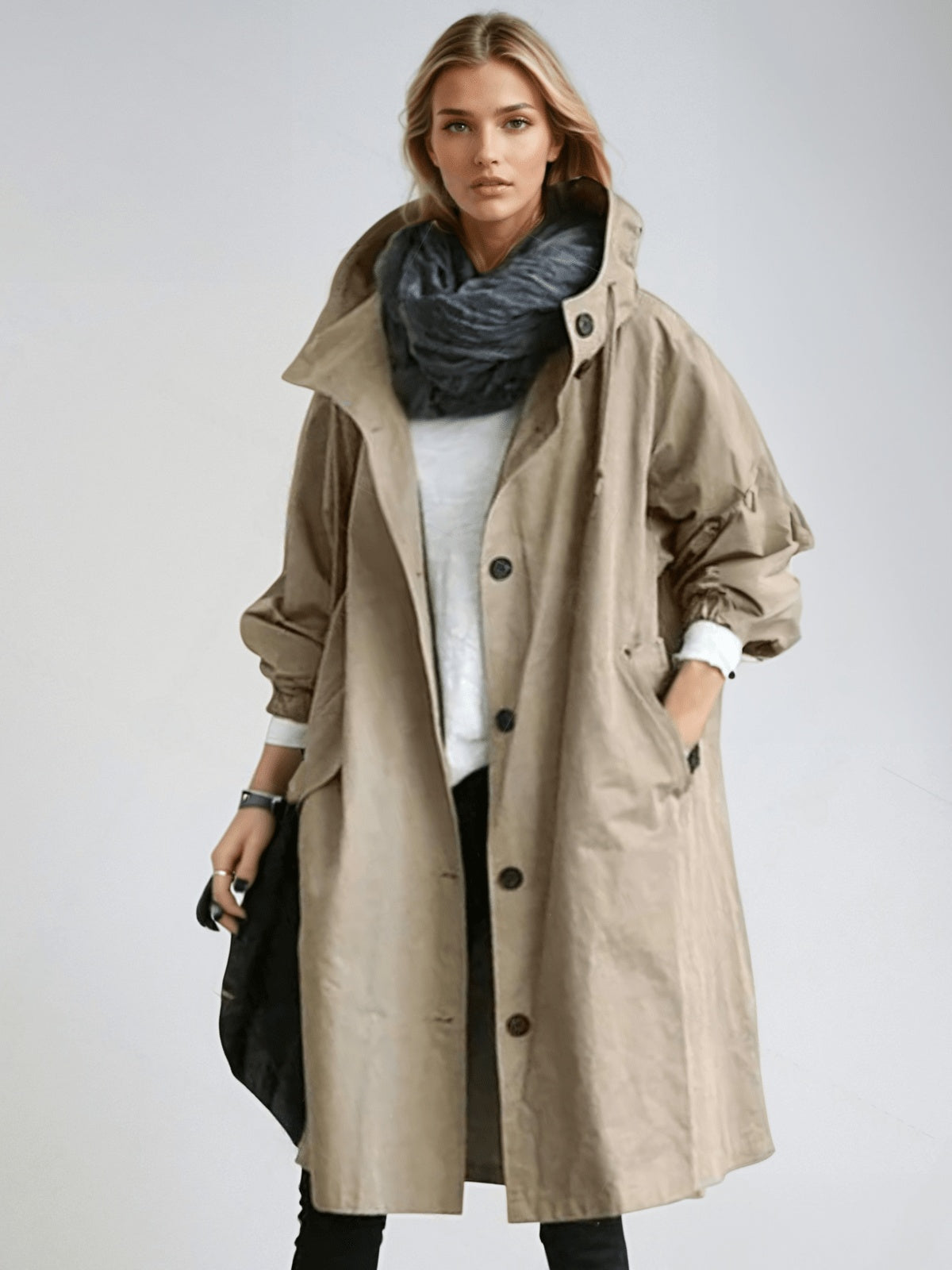 Sára | Trench Coat Női Hosszú Átmeneti Kabát Vízlepergető