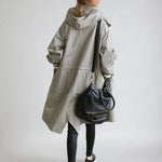 Sára | Trench Coat Női Hosszú Átmeneti Kabát Vízlepergető