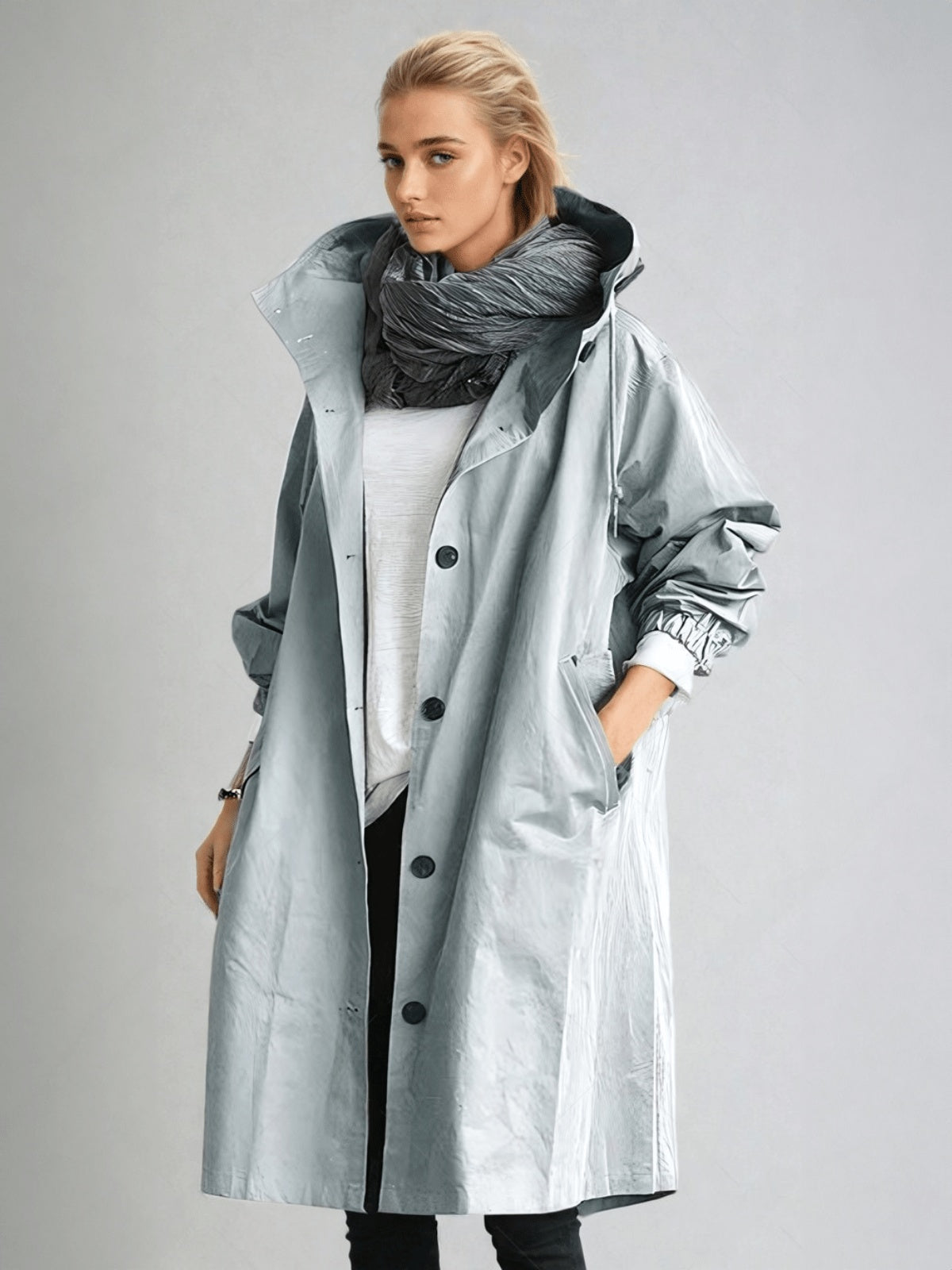 Sára | Trench Coat Női Hosszú Átmeneti Kabát Vízlepergető