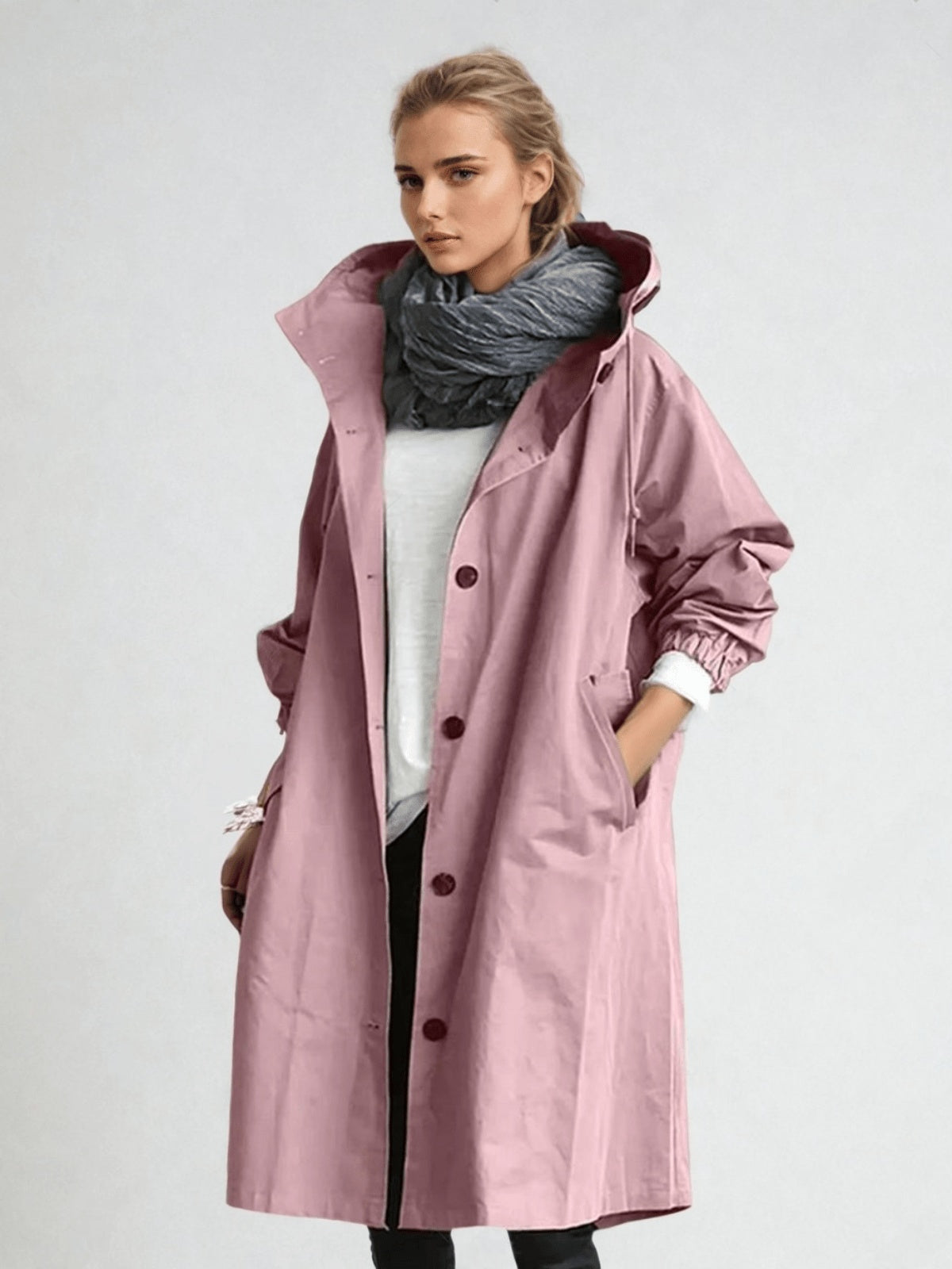 Sára | Trench Coat Női Hosszú Átmeneti Kabát Vízlepergető