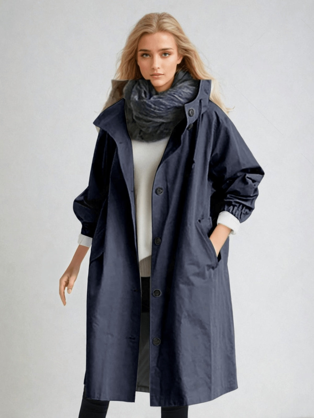 Sára | Trench Coat Női Hosszú Átmeneti Kabát Vízlepergető