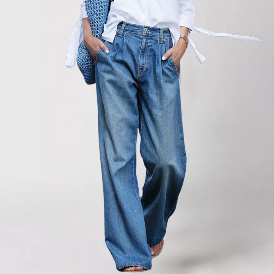 Sarolta | Farmernadrág Női Széles Szárú Magas Derekú Jeans