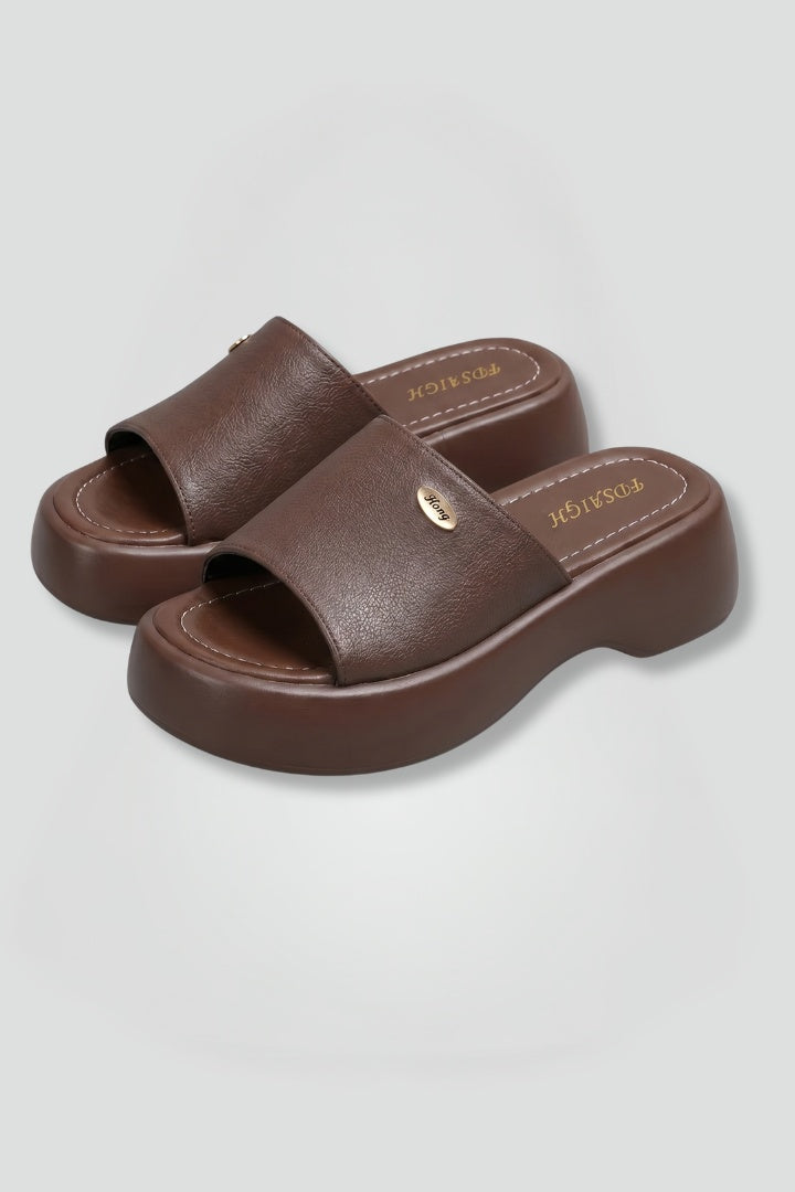 Sarolta | Platform Papucs Női Műbőr Egypántos Slip-On