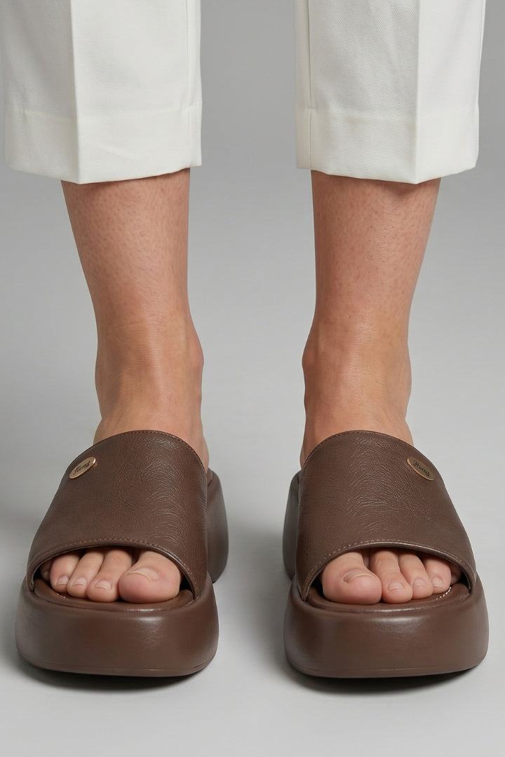 Sarolta | Platform Papucs Női Műbőr Egypántos Slip-On