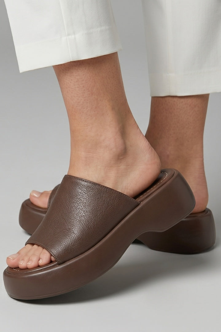 Sarolta | Platform Papucs Női Műbőr Egypántos Slip-On