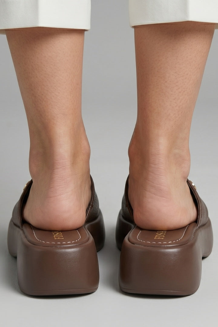 Sarolta | Platform Papucs Női Műbőr Egypántos Slip-On
