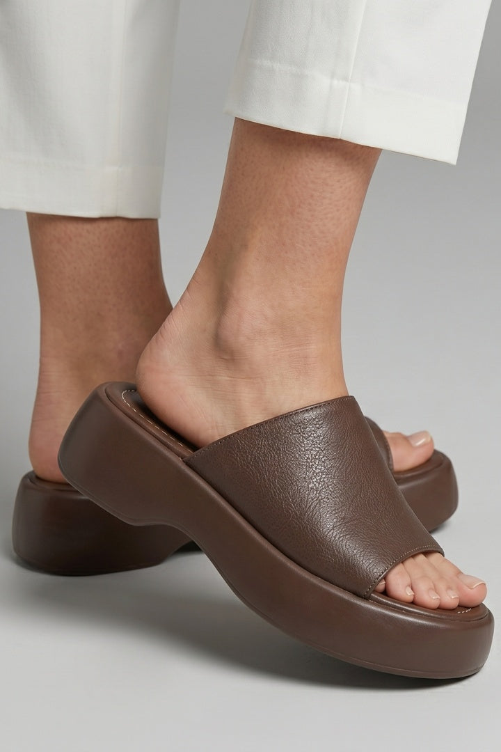 Sarolta | Platform Papucs Női Műbőr Egypántos Slip-On
