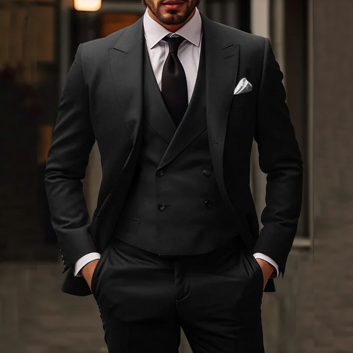 Sebastian | Anzug Herren 3-Teilig Slim Fit Smoking Weste