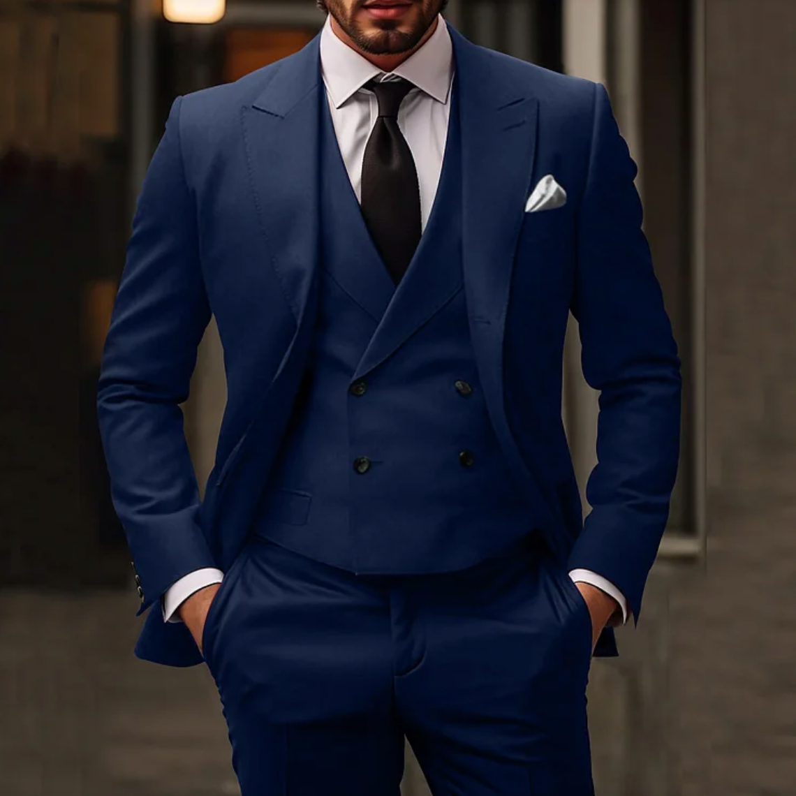 Sebastian | Anzug Herren 3-Teilig Slim Fit Smoking Weste