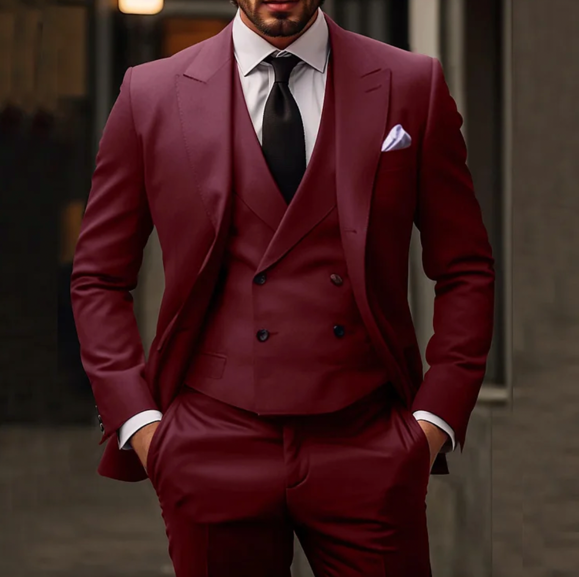 Sebastian | Anzug Herren 3-Teilig Slim Fit Smoking Weste