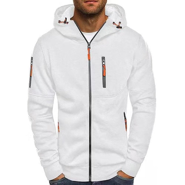 Sebastian | Zip Hoodie Herren Kapuze Mehrere Reissverschlusstaschen