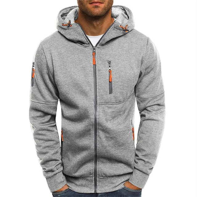 Sebastian | Zip Hoodie Herren Kapuze Mehrere Reissverschlusstaschen