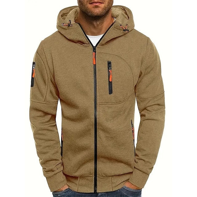 Sebastian | Zip Hoodie Herren Kapuze Mehrere Reissverschlusstaschen