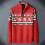 Simon | Pullover Herren Fair Isle Halbzip Stehkragen