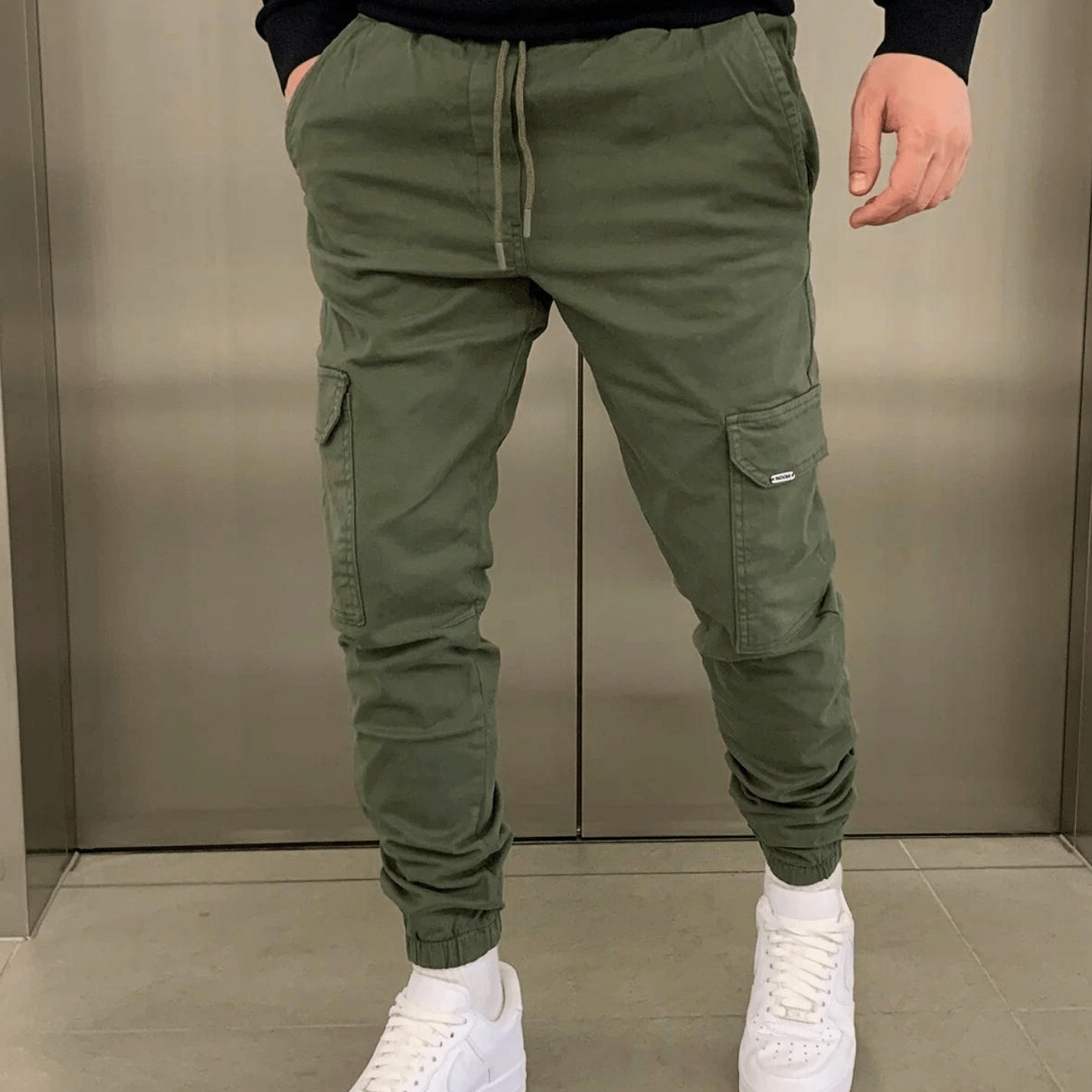 Sven | Cargo Jogginghose Herren Slim Fit Gummibund