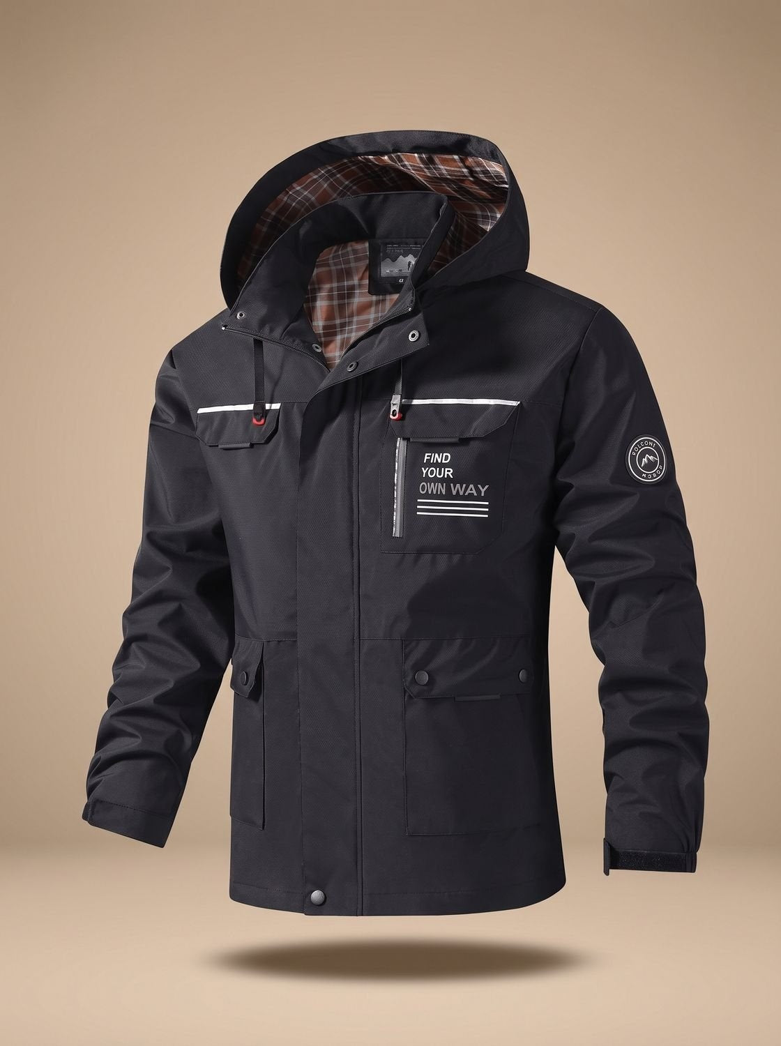 Sven | Jacke Herren Wasserdicht mit Kapuze Outdoor Mehrfachtaschen